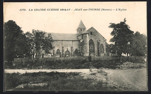 Cpa jean sur tourbe eglise - jean-sur-tourbe,, l´eglise