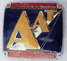 Plaque AAT émail Car badge radiator Action Automobile et Touristique Club France