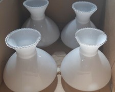 Ancien globe de lustre en verre opalescent Vintage (4)