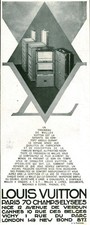 Publicité ancienne malles Louis Vuitton 1929 issue de magazine