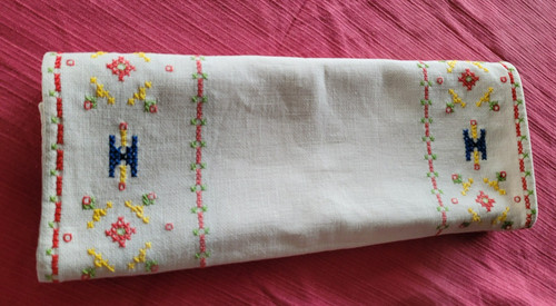 Linge ancien napperon long - :,