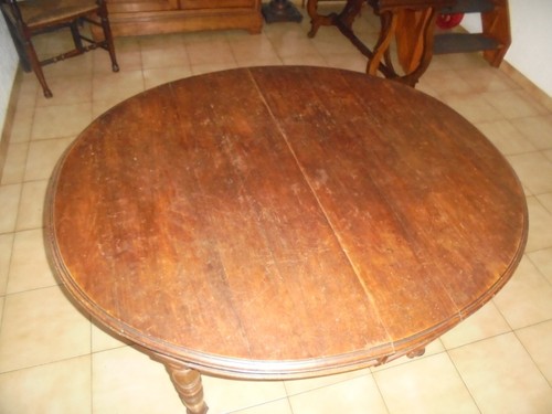 Table bandeau ovale noyer - a,