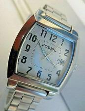 ANCIENNE MONTRE DAME FOSSIL JR8291 EN TONNEAU,GUICHET DATE,BRACELET ASSORTI