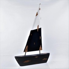 En Bois Bateau Esthétique Designer Décor Noir et Blanc Camouflage Table Figurine