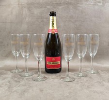 Lot 6 flûtes Champagne verre Piper-Heidsieck cuvée AN 2000 France Vintage