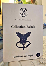 Neuf Harnais cuir noir recyclé pour chien Christian Lacroix taille S