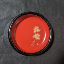 Bol rond japonais en laque Wajima doré