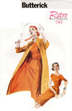 6632 PATRON RETRO BUTTERICK REEDITION PATRON ROBE ET MANTEAU 1956 34 AU 38