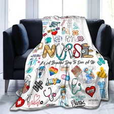 Nurse Theme Throw Blanket