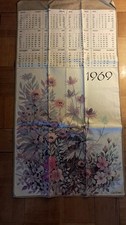 Torchon Fleurs Calendrier 1969