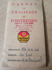 carnet de graissage et