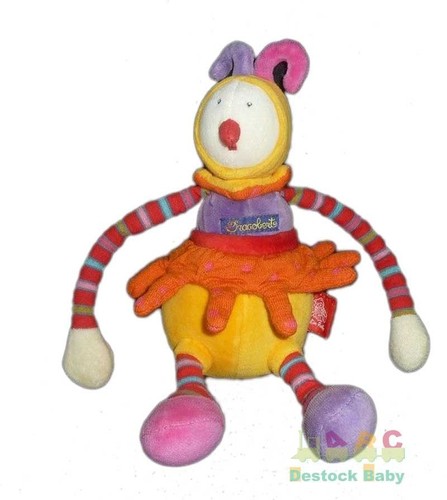 Doudou plat lutin clown rouge