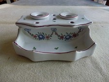 MAGNIFIQUE ENCRIER EN FAIENCE ESTAMPILLE