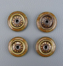 Lot de 4 Roues de véhicule mécanique à clef SCHUCO, Ø 3,1 cm, jouets anciens.
