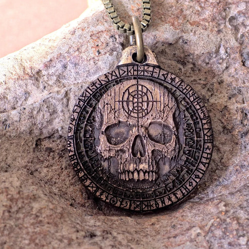 Pendentif crâne viking - pendentif,