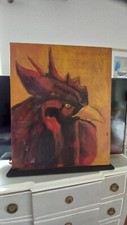 Tableau Animaux   Peinture Huile  Sur Toile Coq