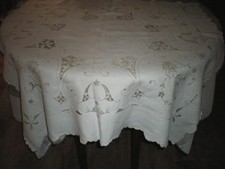 Nappe pour petite table 1m x 1m blanc cassé