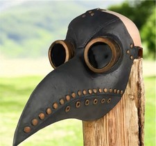 Black Plague Doctor Mask with Copper Details Gothic & Halloween Cosplay