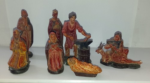Crèche papier mâché lot - crèche,
