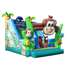 Trampoline Professionnel Gonflable Avec Zone De Glisse Et De Saut 4x6m