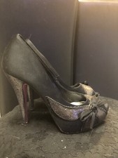 Escarpins En Cuir Noirs Ouverts A Plateforme 36 (It)