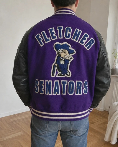Veste varsity cuir - , laine