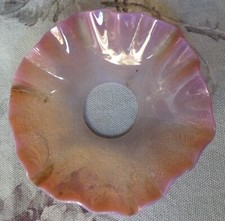 Bobèche coupelle de Lustre ancienne en Cristal d' Opaline rose 19è à l'unité 9cm