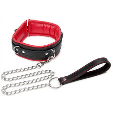 Bondage Sexe Choker Collier SM Slave Soumission Cuir Pu Rouge Et Noir Domination
