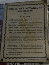 Ancienne Plaque Hôtel Chambre Deco Loft Industriel Propreté Annemasse Voyageurs