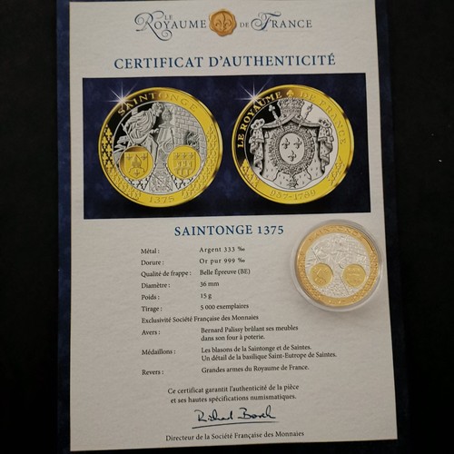 Medaille argent 333 doree - argent,
