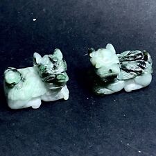 Ancien 2 Figurines Chien de Fo