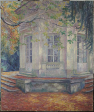 Tableau ancien HST, Automne 1920, Pavillon dans le parc, Lucien Rion (1875-1939)