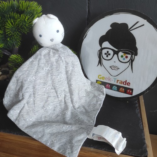 Doudou chat gris - doudou, argent