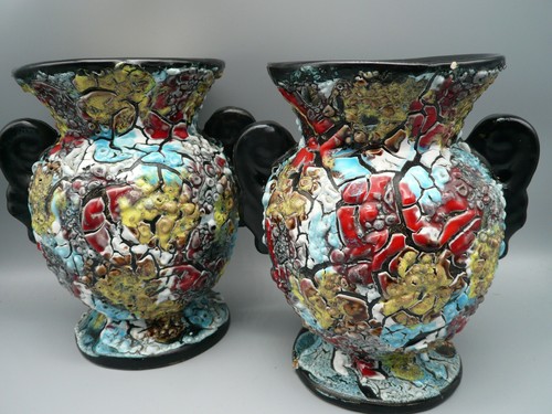 Paire vase vintage céramique