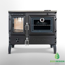 Cuisinière à bois en fonte four éco-conception chauffage par porte en verre
