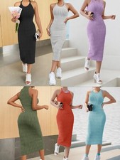 Robe Longue  Sexy moulante Dos Nu Sans Manche  Jupe Soirée Plage Été Hiver