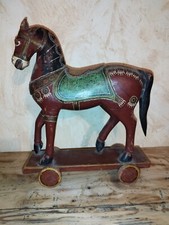 ancien cheval a roulette bois