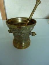 Mortier de Pharmacie avec Pilon en Bronze