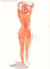 Nu nude dessin original Femme