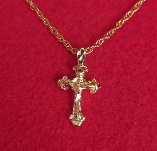 14kt plaqué croix crucifix - plaqué,