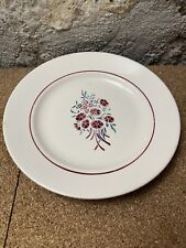 Plat Terre de fer Badonvillier Demi-Porcelaine Décor Fleuris