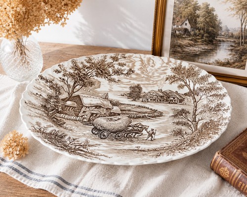 Plat ovale ancien ridgway - 🤎,