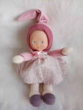 doudou peluche poupée Babicorolle Mademoiselle Myrtille vieux rose COROLLE 2011