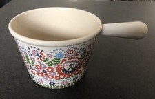 VINTAGE - LE CREUSET Caquelon à fondue en fonte émaillée fleurs