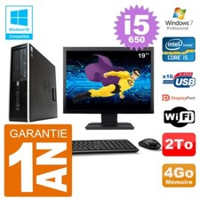 PC HP Compaq 8100 SFF Ecran 19" i5-650 RAM 4Go Disque 2To Graveur DVD Wifi W7