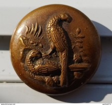 Ancien Bouton Vénerie Paris R. F. & P - Chasse à Courre - Faisan - 25 MM 