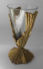 CENTRE GARNITURE  DE TABLE VASE CORNET BOUQUETIERE EN BRONZE ET VERRE