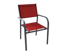 Proloisirs Fauteuil Duca Graphite/Rouge Mobilier De Jardin Extérieur Maison