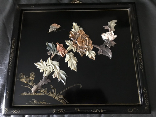 Tableau chinois bois laque - tableau,