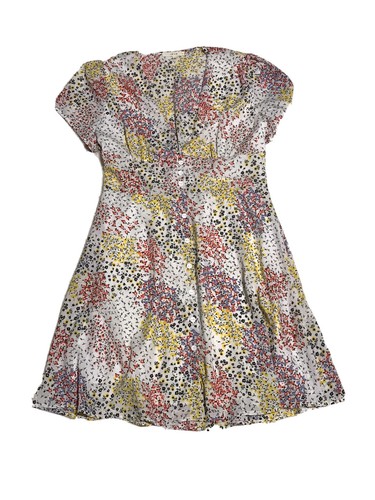 Lis white floral button - le,